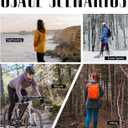 iCreek Women's Rain Jacket Long Raincoat Packable Hooded Waterproof Windproof Plaid Lined Trench Coat Lightweight for Outdoor (Black, L)