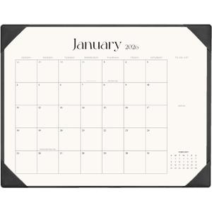 Desk Calendar 2026-2027 with Desk Mat  22" x 17" Large Desk Pad Calendar Runs from January 2026 to June 2027, Office Supplies Desktop Monthly Calendar for Home & Office (Black)