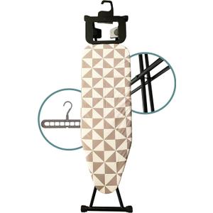 Compact Ironing Board Foldable | Hanging Iron Board with Safety Iron Stand & Rest for Small Space or Apartment, Thick Cover & Pad, Height Adjustable up to 33" Features 4 Steel Legs