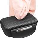 Center Console Armrest Cover for Kia Sportage 2023 2024 2025 2026 Accessories Arm Rest Lid Pad with Side Pockets, Black Faux Leather