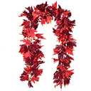 DearHouse 2 Pack Fall Garland Maple Leaf, 5.9Ft/ Piece Hanging Vine Garland Artificial Autumn Foliage Garland Thanksgiving Decor for Home Wedding Fireplace Party Christmas (Dark Red)