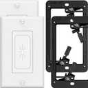 VCELINK Wall Plate Cable Pass Through with Mounting Bracket, Single Gang Flexible Rubber Opening Cable Outlet Cover for Low Voltage Cables, Wall Mount TV, Home Theater System, 2-Pack, White