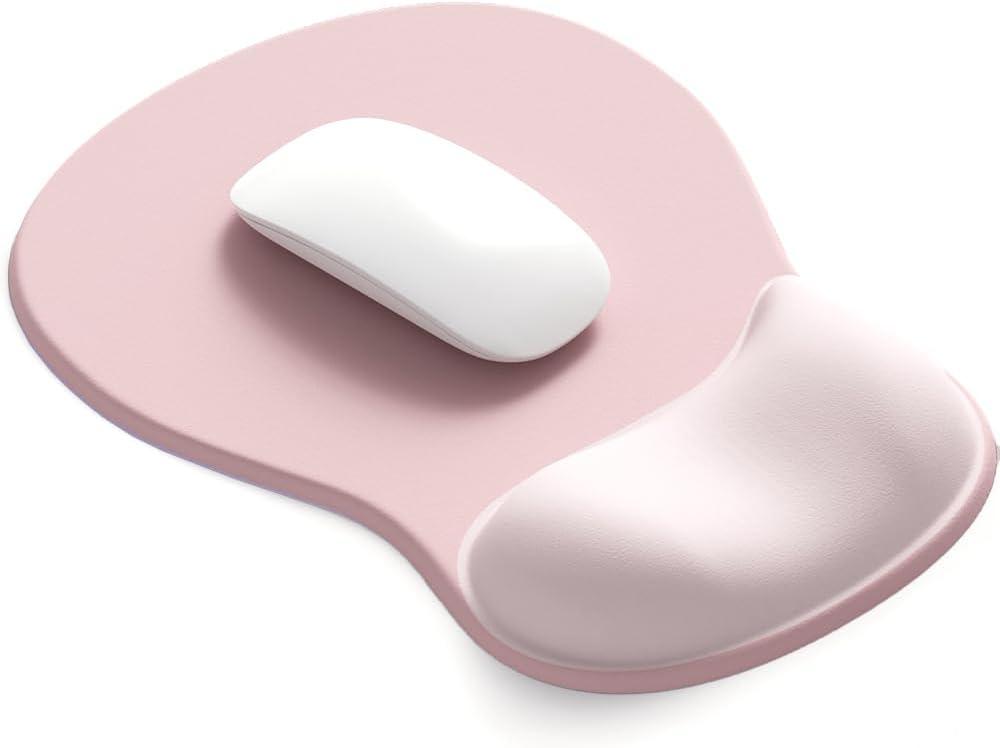 ErgoComfort Gel Wrist Rest Mouse Pad-Ergonomic Office Mousepad with Wrist Support-Non-Slip, Design Desk Accessories Mat for Home&Game Decor (02Pink Serenity)