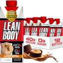 Lean Body Ready-to-Drink Protein Shake, 40g Protein, Whey Blend, 0 Sugar, Gluten Free, 22 Vitamins & Minerals, (Recyclable Carton & Lid - Pack of 12) LABRADA (Chocolate Peanut Butter) (17 Fl Oz (Pack of 12)) Best by March 12 2026