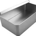 Silver Metal Tin Box Lids - Large Containers, Holder for Keeping Car Keys, Cookie, Pencil Case, 8.2 x 4.7 x 2.4 inch