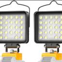 2 Pcs Cordless LED Work Light for Dewalt 20v Max Battery, 112W 11200LM Battery Light for Dewalt 20v Tools, Portable Outdoors Flood Lighting with USB & Type-C Charging Port, Low Voltage Protection