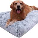 Vonabem XXXL Dog Bed Washable, Large Waterproof Pet Bed with Removable Cover, Jumbo Dog Crate Bed 54 inch, Soft Plush Pet Beds, Anti Anxiety Kennel Pad Grey (54.0"L x 37.0"W x 3.5"Th)