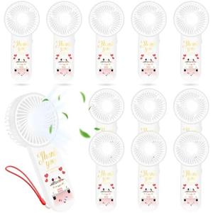 11 Pcs Wedding Favor Small Personal Portable Fan Mini Handheld Fan Bulk Small Fans Cute Fans for Guest Women Men Travel Camping (Bride & Groom)