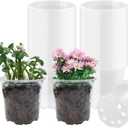 RooTrimmer 4" Clear Seeding Pots 50-Pack Round for Seeds Starting, Seeds Germination Transparent Nursery Pots with Drainage Holes (4Inch,Clear,50Pcs)
