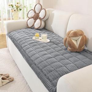 Couch Cover for Dogs Washable, Pet Couch Covers for Sofa, Soft Fuzzy Sectional Sofa Cover L Shape, Thick Couch Protector Pet Friendly, Paw Cart Dog Mat for Couches and Sofas (27.6" x 70.9", Blue Grey)