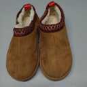 SMajong Kids Slippers Plush Warm Girls Fuzzy House Slippers Red/Brown, 35