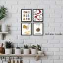 NaZaUK Cute Funny Kitchen Wall Art Set of 4, Fashion Breakfast Food Avocado Toast Canvas Prints Poster, Vintage Simple Watercolor Picture for Dining Room Kids Room Wall Decor 8x10 Unframed
