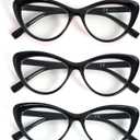 DXYXYO Cat Eye Reading Glasses for Women, Cute Stylish Ladies Blue Light Blocking Designer Readers with Spring Hinge (Red+purple+blue)