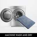 MIULEE Dusty Blue Bathroom Rugs Set 2 Piece, Soft Absorbent Microfiber Bath Mat Set, Non Slip Quick Dry Machine Washable Plush Shaggy Bath Rugs for Bathroom Floor, Tub and Shower, 20"x30"+16"x24"