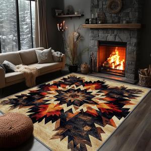 Aztec Rugs for Living Room - Native American Rug, 8x10 Rug, Geometric Aztec Tribal Rustic Area Rug, Southwestern Ethnic Carpet, Washable & Non Slip & Soft Large Rugs, Aztec Home Decor (Orange Brown Tan) Aztec Rugs for Living Room - Native American Rug, 8x10 Rug, Geometric Aztec Tribal Rustic Area Rug, Southwestern Ethnic Carpet, Washable & Non Slip & Soft Large Rugs, Aztec Home Decor (Orange Brown Tan)