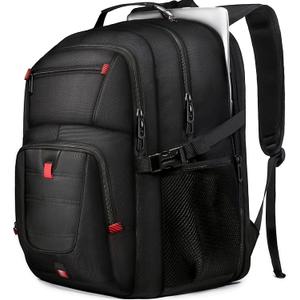 Large Travel Laptop Backpack for Men with LifetimeWarranty, Extra Large TSA Friendly Travel Backpacks for College High Airline Approved Business Work Bag Fits 17 Inch Computer, Black (17.3 Inch19"*13"*8")