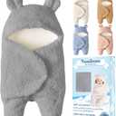 Nunibum Baby Swaddle Blanket Boys Girls Cute Plush Receiving Blanket Ultra-Soft Newborn Sleeping Wraps for Infant 0-6 Months - Grey