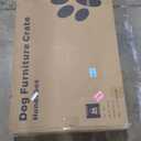 27.2" Dog Crate Furniture with Barn Door, Heavy Duty Dog Kennel Indoor with 2 Doors, Wooden Pet Cage End Table for Small Medium Dogs up to 22 lb, Anti-Chew Anti-Escape, Greige DFC84305B