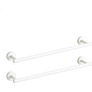 Newfun 24 Inch White Bathroom Towel Holder, 2Pcs | Towel Racks for Bathroom Rod Classic SUS304 Stainless Steel Bathroom Towel Holder Wall Mounted