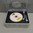 CD Player with Bluetooth Transmitter, Nostalgic Retro Wood Music Player, Built-in Speakers-Bass Boost, FM Radio for Home/Wired&Remote Control-White