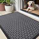 Color&Geometry Outdoor Mat for Front Door Home Entrance Outside Entry Patio Waterproof Heavy Duty Doormat Outdoor Floor Welcome Matt - 24"x36" Black