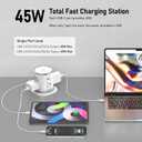 Jgstkcity Pop Up Countertop Outlet Recessed Power Strip with 15W Wireless Charger,45W USB C,3.15 inch Desk Hole,Ideal for Kitchen Island & Conference Table Receptacle (White, 6FT-45W USB Ports)