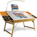 CLEAZY - Portable Wooden Puzzle Table with Foldable Legs and LED Lamp, 1500 Piece Capacity, 4 Drawers & Cover, 3 Adjustable Tilt Angles