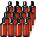 Zubebe 36 Pcs Plastic Travel Bottles with Disc Top Flip Cap Empty Refillable Squeeze Travel Containers for Shampoo Lotions Cream Toiletries Liquid Body Soap (Brown, 8 oz)