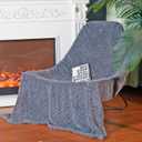 Geometric 50x70 Inch Flannel Jacquard Throw Blanket- Soft & Cozy Luxurious Blankets for Couch, Bed, Sofa, TravelHome and Dorm DecorHousewarming Gift for Women & Men,Dark Grey (Slate Gray)