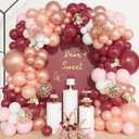 Ouddy Life 157 Pcs Burgundy Rose Gold Balloon Garland Arch Kit, Pink White Metallic Pearl Confetti Latex Balloons for Graduations Wedding Bachelorette Birthday Mothers Day Party Decorations