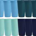 US Acrylic Newport 32 ounce Unbreakable Plastic Stackable Iced-Tea Tumblers in 4 Coastal Colors | Set of 12 Drinking Cups | Reusable, BPA-free, Made in the USA, Top-rack Dishwasher and Microwave Safe