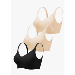 Wireless Bras for Women No Underwire Seamless Bra Full Coverage V Neck Push Up Bralette Ultra Comfortable Tshirt Bra, Size -XL