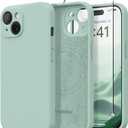 Magnetic for iPhone 15 Case, Compatible with MagSafe, [Screen Protector + Full Camera Protection], Silicone Shockproof Anti-Scratch Protective Phone Case for iPhone 15 6.1", Mint