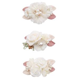 Flower Hair Clips Set for Baby Girl Lightweight Floral Hair Bow Accessories with Boutique Fully Lined Alligator Clip for Toddler Teens Gifts (AC)