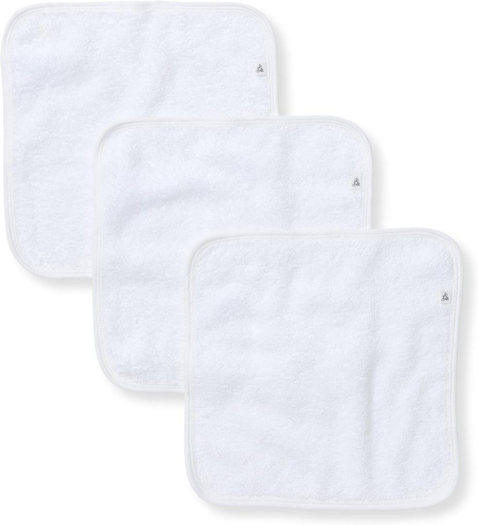 Burt's Bees Baby Infant Washcloths, 100% Organic Cotton, Soft and Super Absorbent Knit Terry & Woven Terry Wash Cloth (3-Pack)