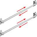 Towel Bar, 14inch to 25inch Adjustable Towel Holder Rod, Self Adhesive Wall Mounted Hand or Body Towel Rack for Bathroom Kitchen, Stainless Steel Organizer Single Bar (Chrome, 2 Pack)