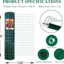 FOREHOGAR Green PVC Coated Welded Wire Fence 48 Inch x 100 Foot, 2 Inch x 3 Inch 16GA, Garden Border Fencing Roll Vinyl Coating Metal Wire Mesh for Yard Vegetable Plant Protection Poultry Netting