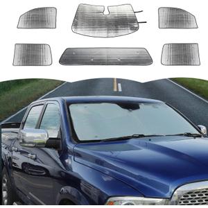 Windshield Sunshade Sun Shade Heat Shield Window Sun Visor Mat for Dodge RAM 2018 2019 2020 2021 2022 2023,6PCS