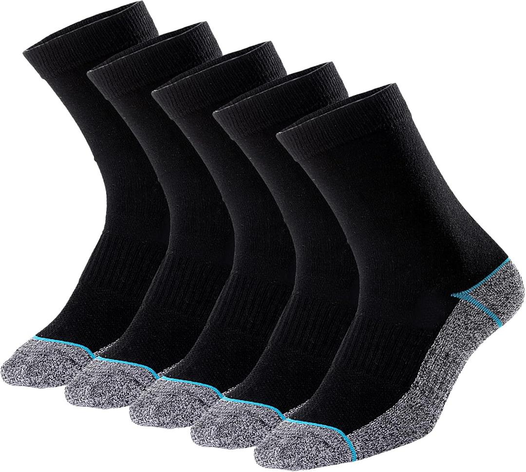 Kodal Copper Infused Crew Socks Business Athletic Moisture Wicking Odor Free Comfortable for All Day Wear (5 Pairs)