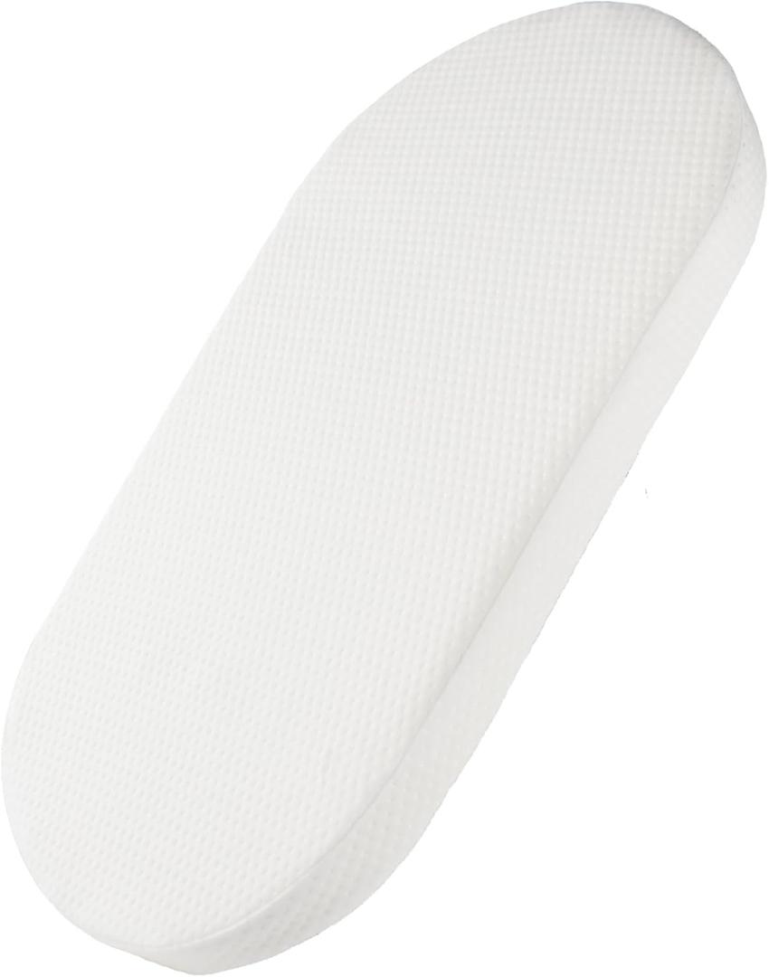Mecc ecoh Baby Bassinet Mattress, 100% Breathable Cover, Water-Resistant Lining, Oval 30"x15"x2" Fit for Safety 1st/ Delta Children Slumber/Baby Delight Go with Me Slumber Rockin and Moses Basket (White)