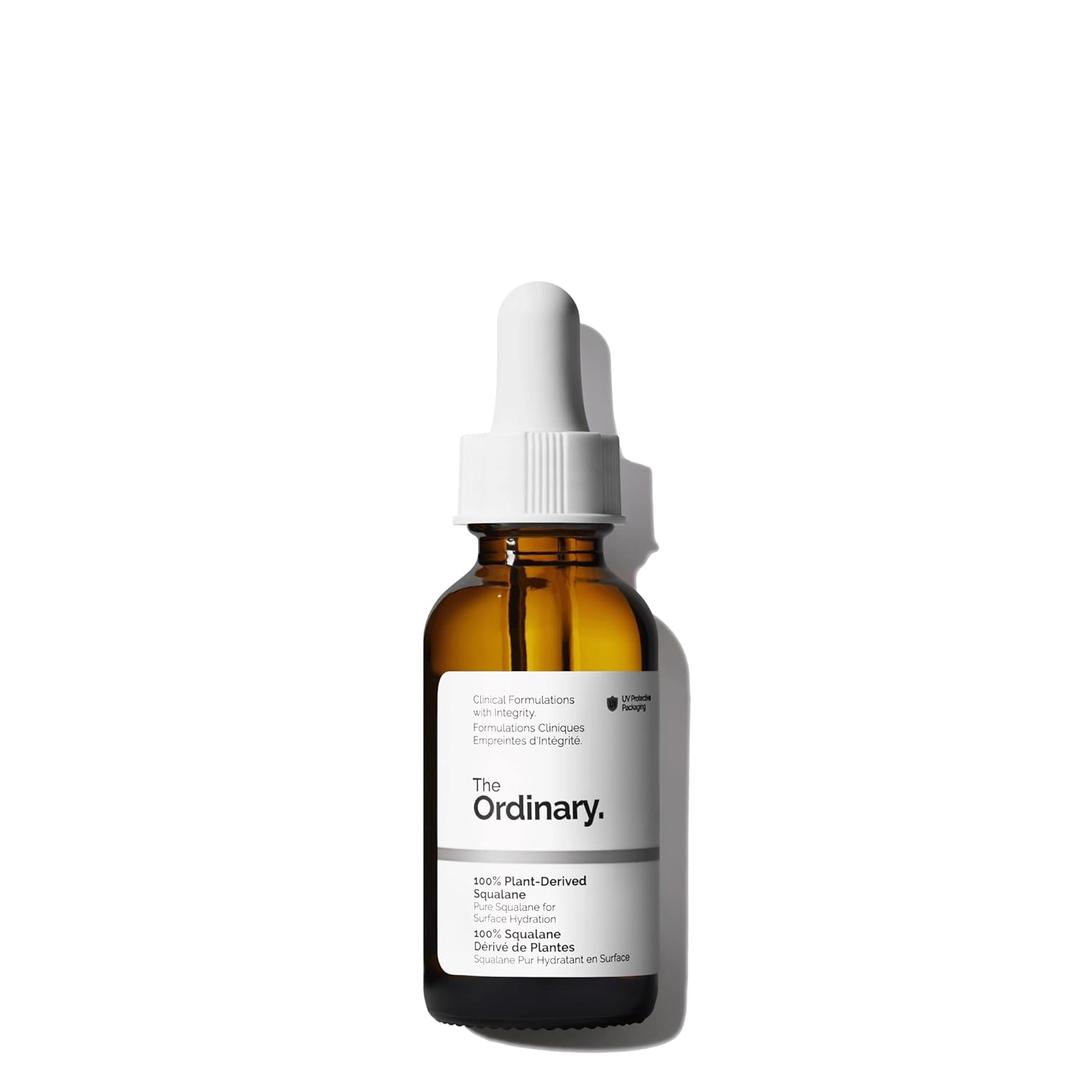 The Ordinary 100% Plant-Derived Squalane, for Skin and Hair, Lightweight Hydration, and Moisture Barrier Support, 1 Fl Oz