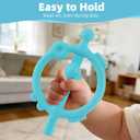 3 x Chuya Baby Teething Ring Sticks,Baby Teether Toys 0-6 6-12 12-18 Months,Teething Relief for Babies,Infant Toys 0 3 6 9 12 18 Months Sensory Toy Easy-Hold (Blue)