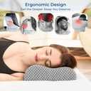 Neck Pillow for Sleeping, Travel Pillow, Camping Pillow, Ergonomic Memory Foam Compressible Medium Firm, Ideal for Home, Bedroom, Office and Camping (Light Grey, S)
