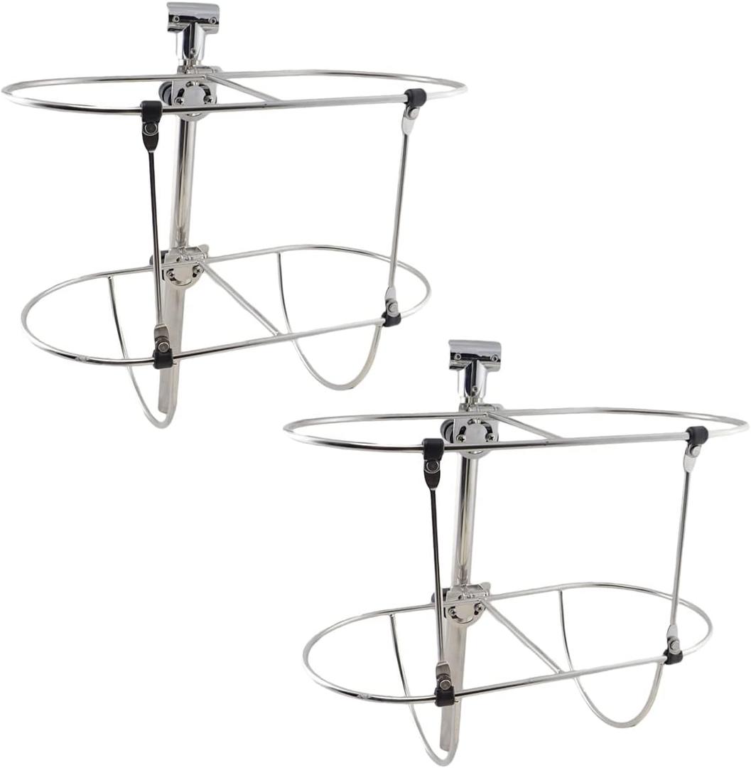 Boat Fender Holder,304 Stainless Steel Marine Folding Double Fender Rack for Boat Fender (Hold 4 Fenders)
