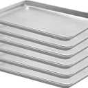 BIEAMA 6 Pack Half Size 18" x 13" Aluminum Baking Sheet Pan Perforated, Commercial Bakery Equipment Cookie Sheets, NSF Approved Baking Tray