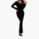 Long Sleeve Maxi Dress for Women Bodycon Ribbed Tight Sexy Long Sleeve Lounge Fall Casual Dresses, Medium