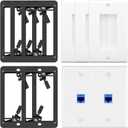 VCE Brush Wall Plate with Mounting Bracket 3-Pack with UL-Listed CAT6 Ethernet Wall Plate with Mounting Bracket Blue 2-Pack