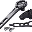 Dymoece Aluminium Alloy Bicycle Computer Mount for Road Bike Integrated Handlebar,Compatible with Garmin Edge 130 200 500 510 520 810 820 1000 1030 and Flashlight (Black)