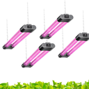 Hlite 16inch 4 Pack LED Grow Lights  Linkable Grow Lights for Indoor Plants, Full Spectrum Plant Lights Plug and Hanging Design with On/Off Switch Hanging Grow Light from seedling to Flowering, Black