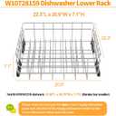 Upgraded W10728159 Dishwasher Lower Rack Stainless Steel Replacement Parts for Maytag Kitchenaid Dishwasher Rack W10525646 W10780925 Dishrack Whirlpool Kenmore Dishwasher Bottom Rack Assembly Wheels